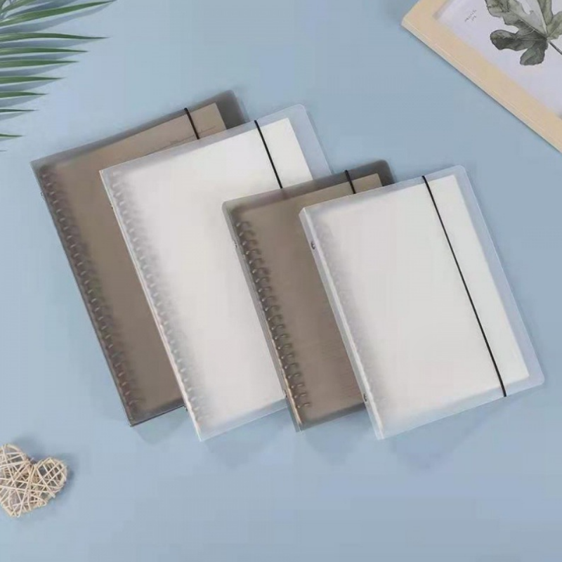 A5 B5 PP Binder غطاء أبيض وأسود للمكتب المدرسي